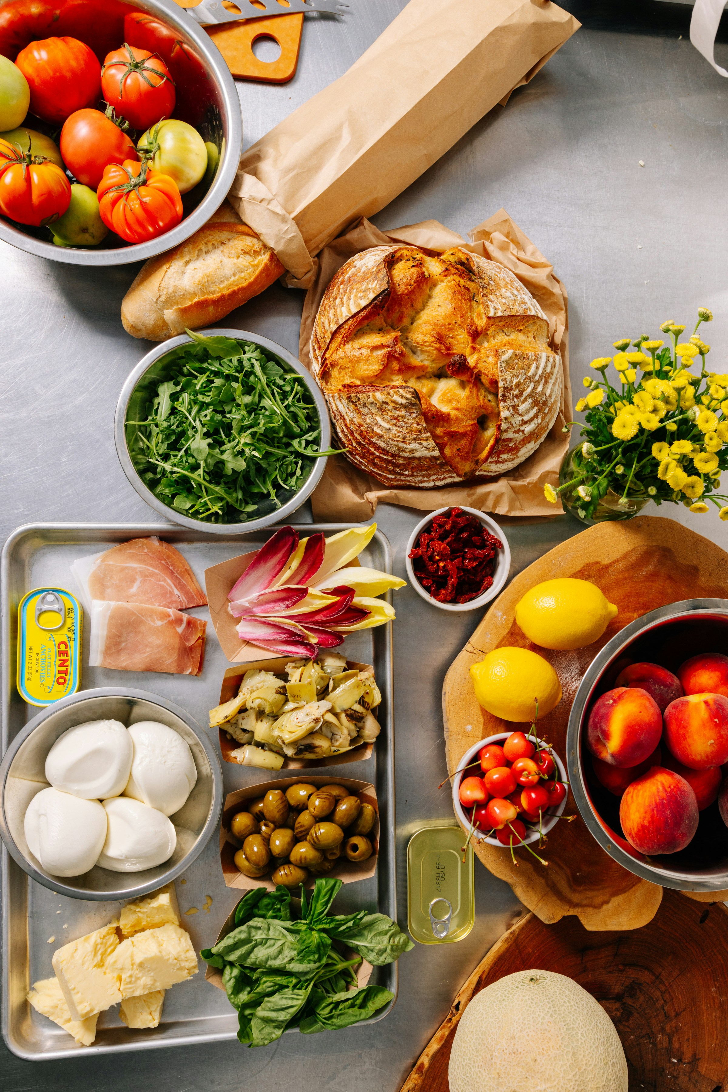 Italian Delights gift basket with salami, pasta, and olive oil